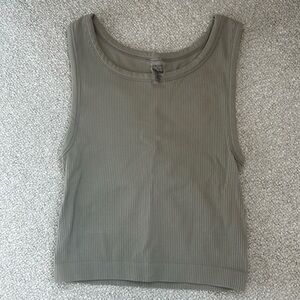 Aritzia Sunday Best Tan/Beige Ribbed Tank Top